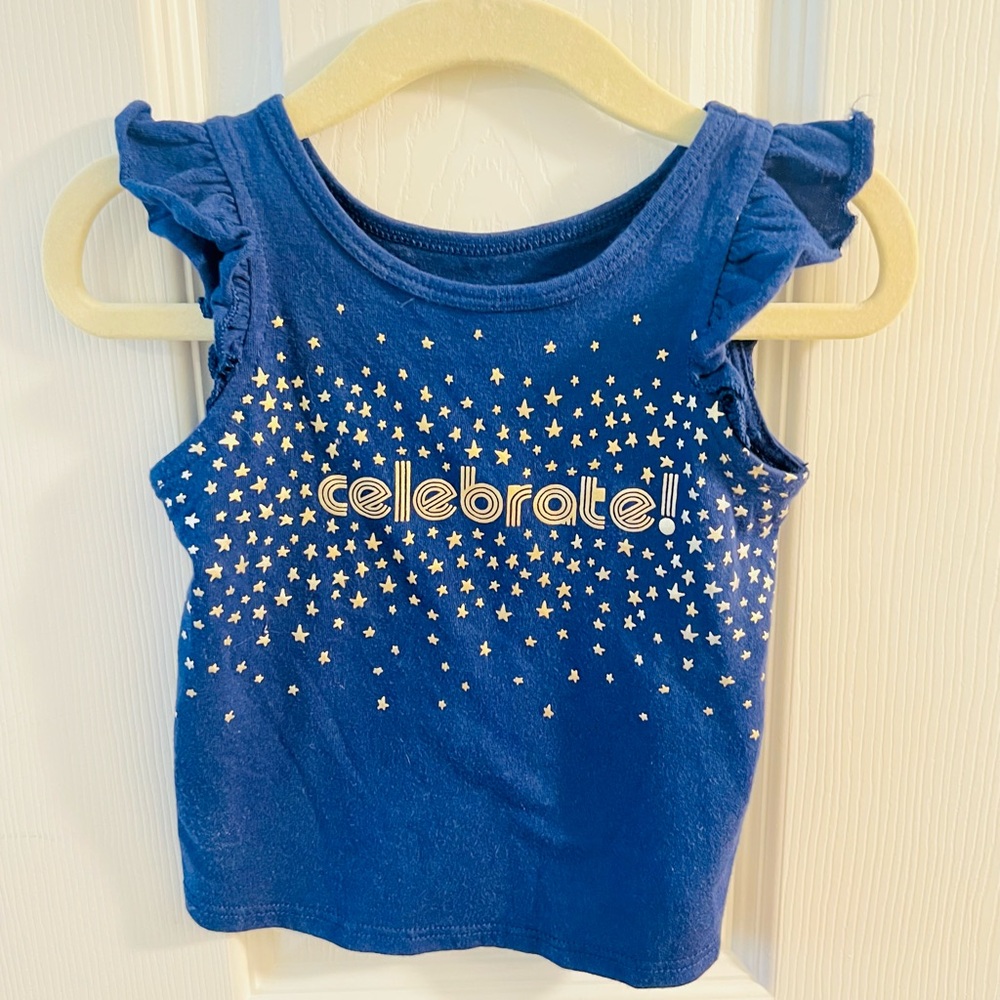 Kids Blue Starry Tank Top. Cat and Jack t-shirt. Girls size 12 months